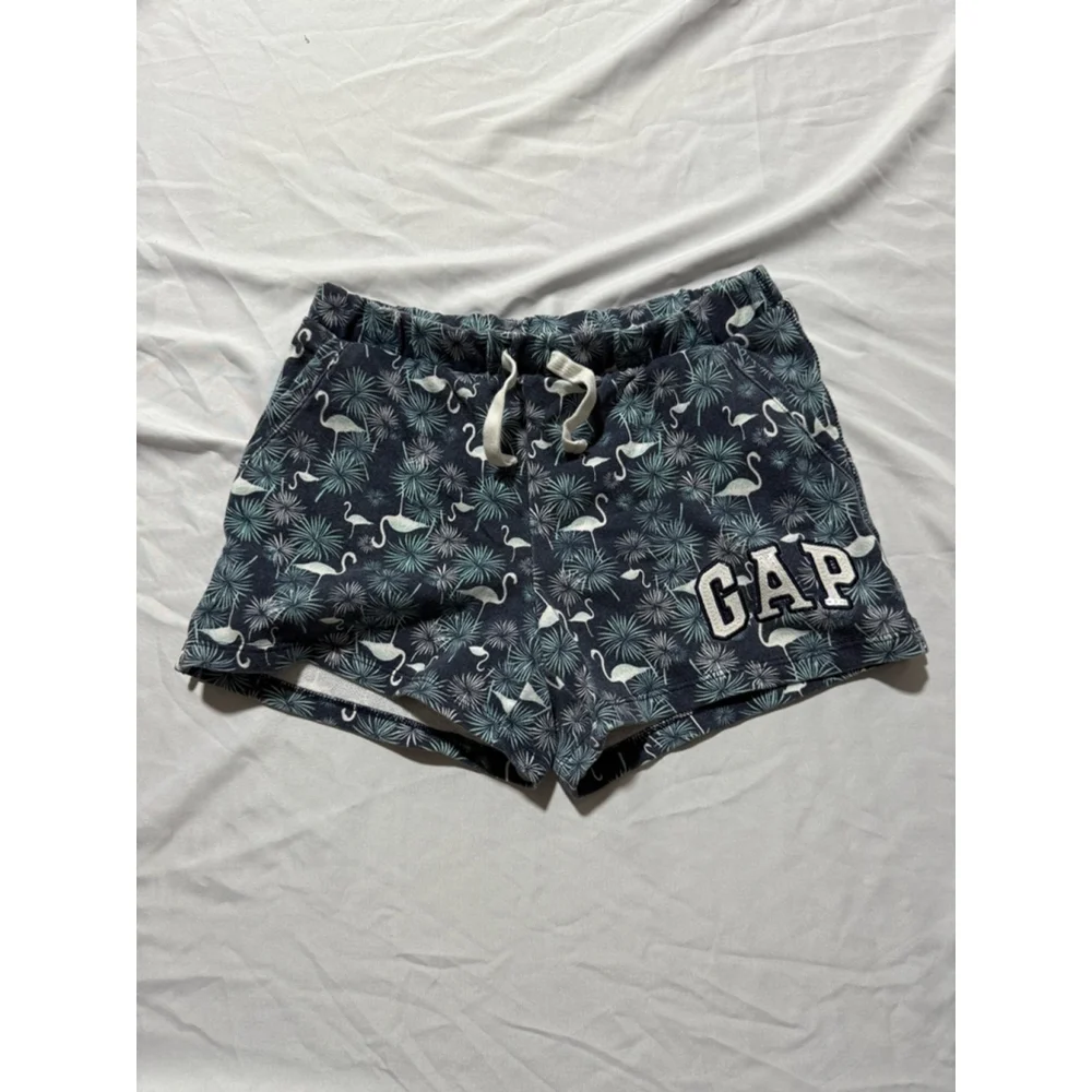 Girls Gap Shorts Size 12 Blue Flamingo Print - Picture 1 of 3